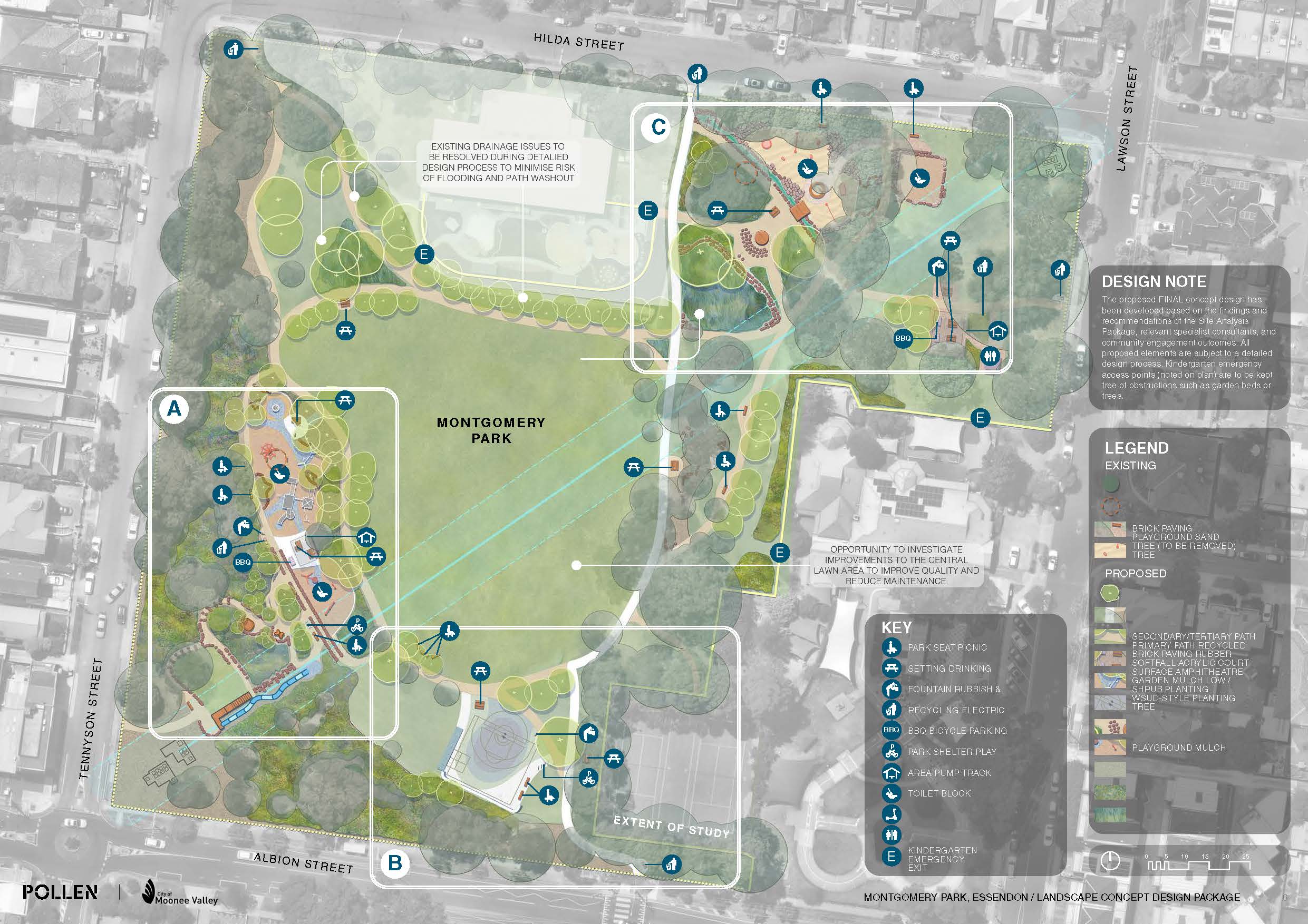 Image of final Landscape Concept Design for Montgomery Park